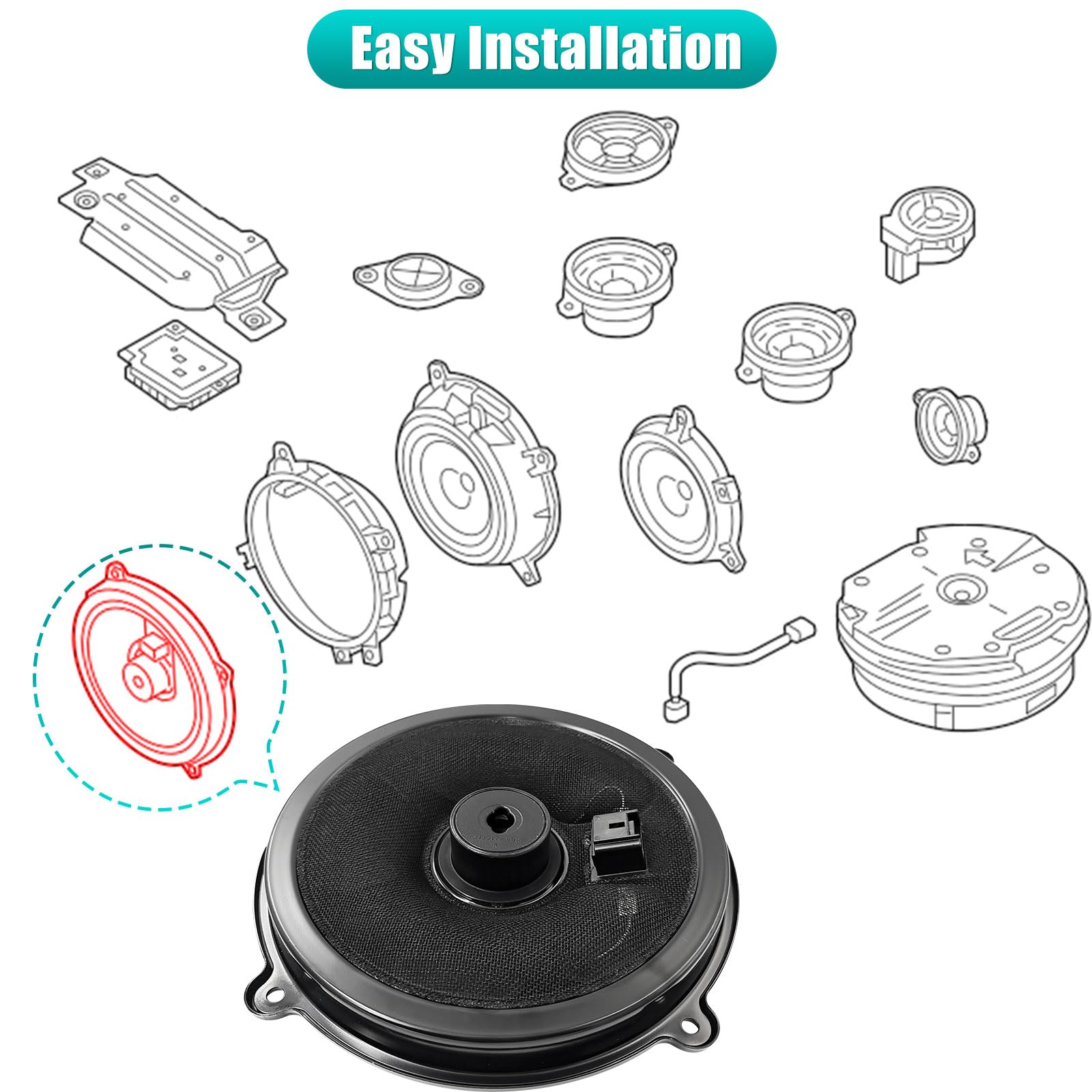 Ballmers KD45-66-A60 9'' Front Door Speaker Compatible with Mazda